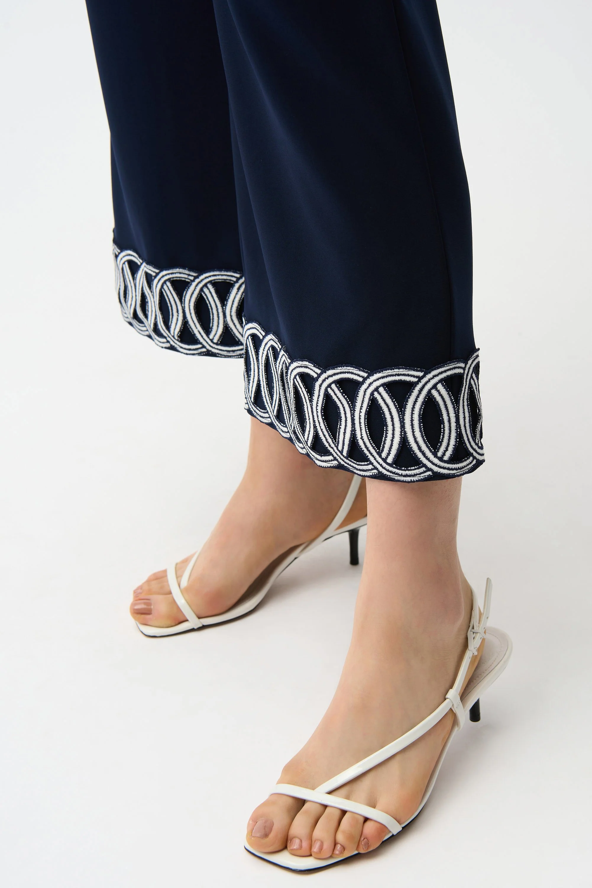 Silky Knit Pull-On Culotte Pants With Guipure Detail
261246 - Image 3