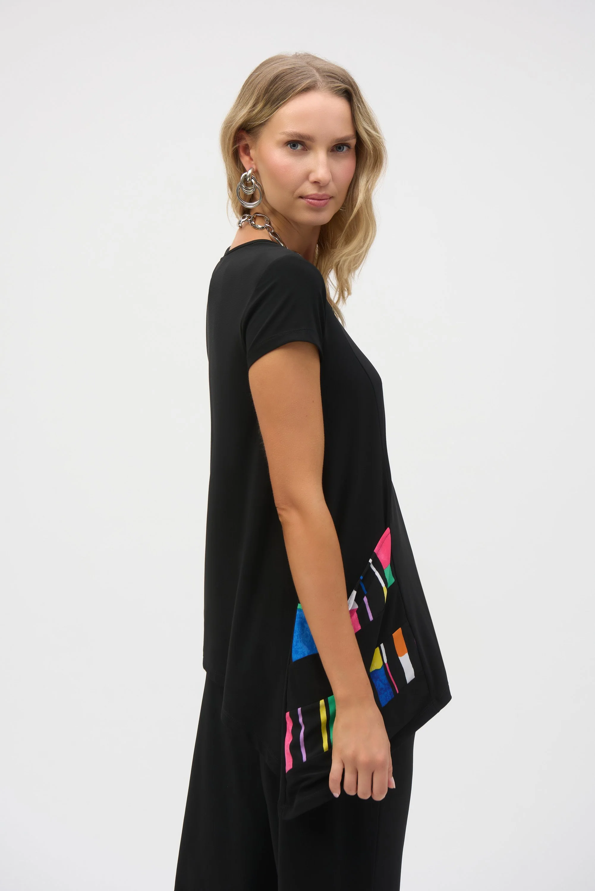 Silky Knit Stripe Print Handkerchief Tunic
252054 - Image 7