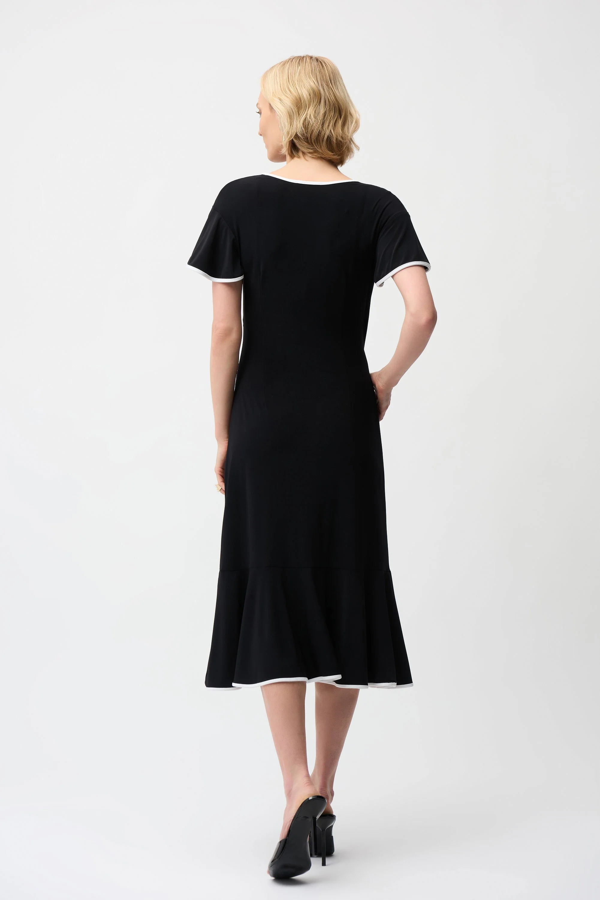 Silky Knit Wrap Dress With Contrast Trim
261013 - Image 4