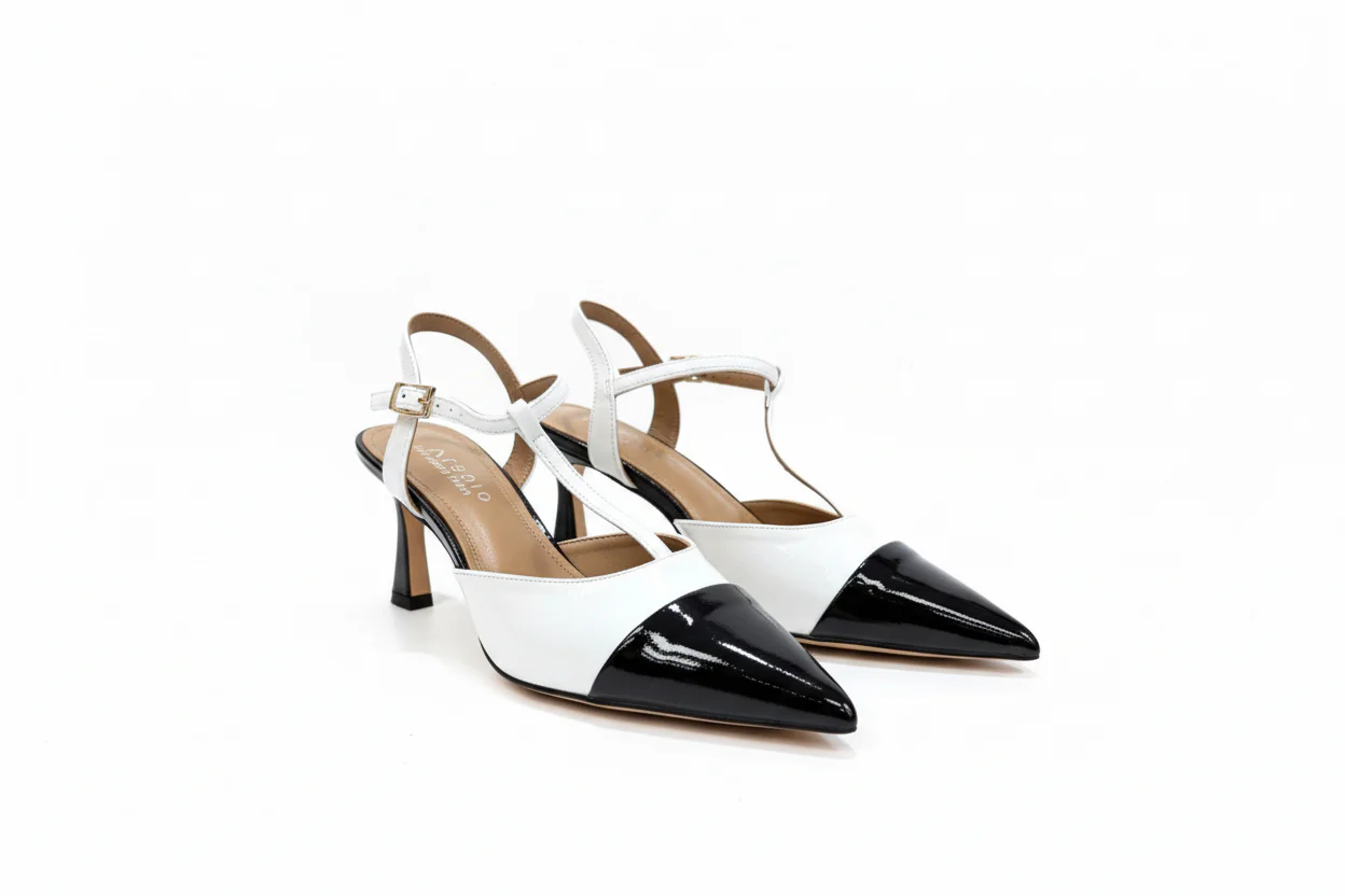 Sorento Two-Tone Shoe & Bag Set – Black & Ivory jorgegenson - Image 2
