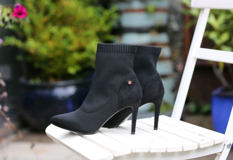 Roxanne black Stiletto sock boot - Image 3