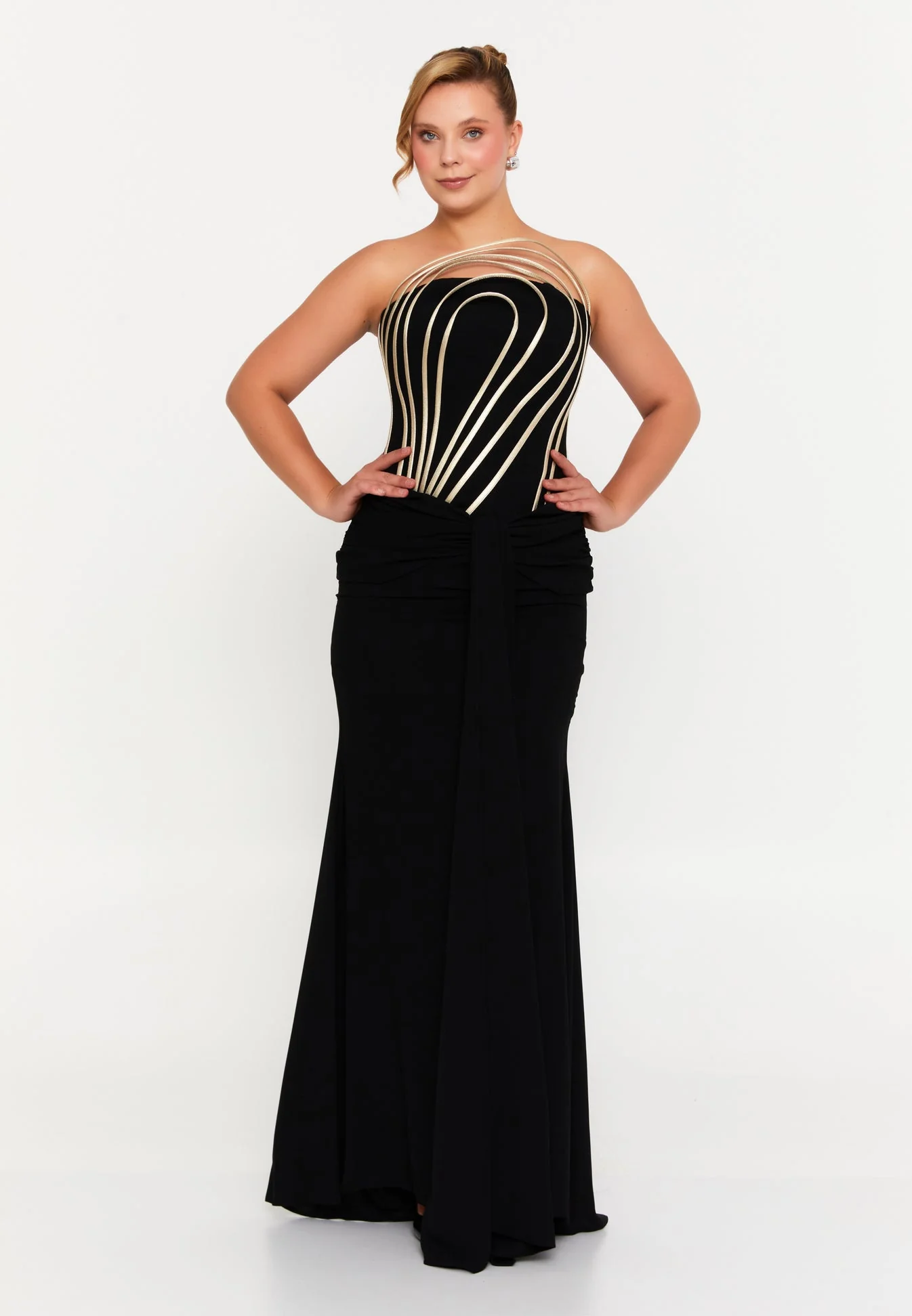 Strapless Maxi Viscose Mermaid Regular Wedding Guest Dress 6362