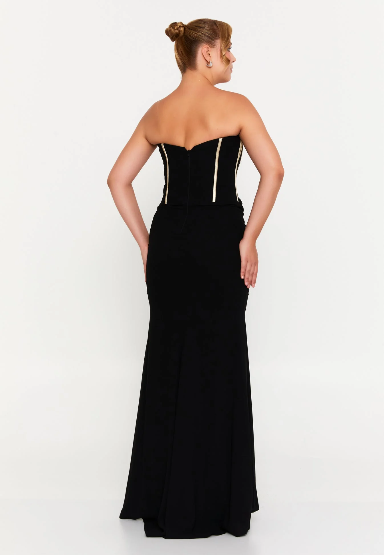 Strapless Maxi Viscose Mermaid Regular Wedding Guest Dress 6362 - Image 2