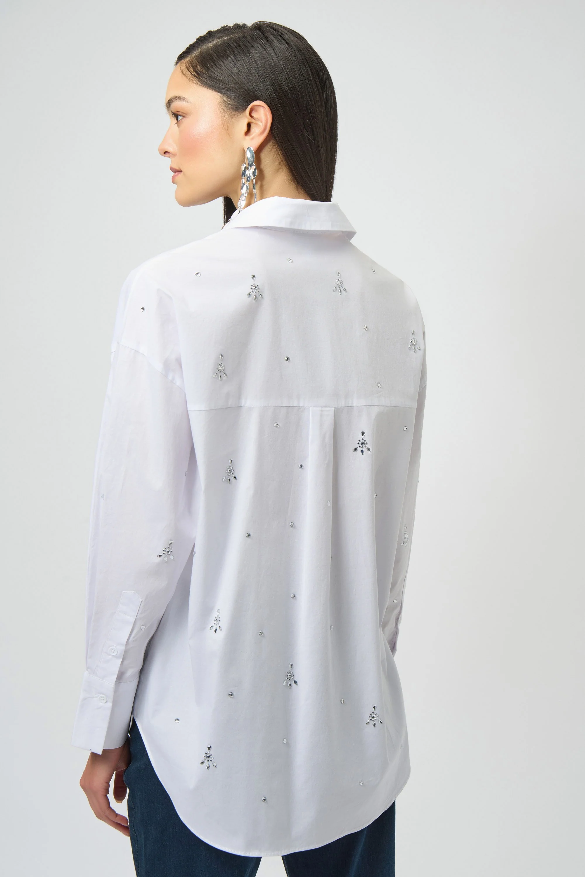 Joseph Ribkoff Stretch Poplin Boxy Blouse with Rhinestones
254924 - Image 5