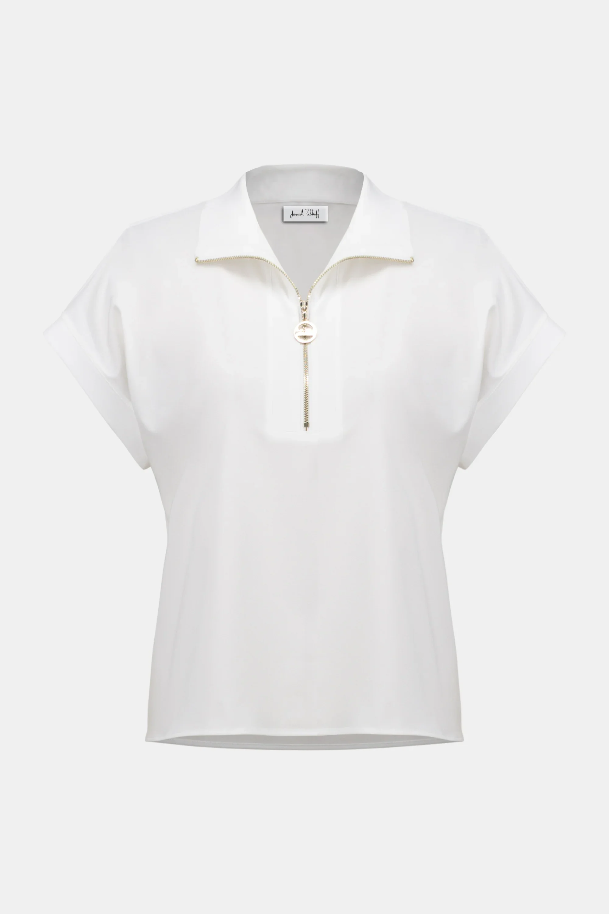 Stretch Poplin Straight Top With Zipped Neckline
261140 - Image 4