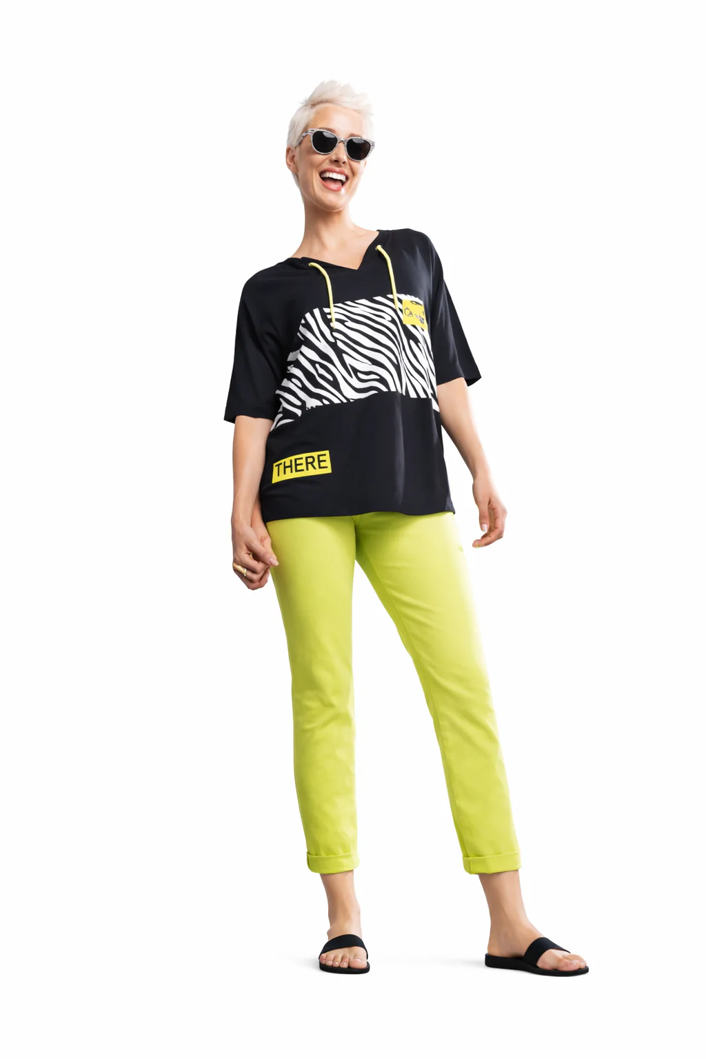 Style 304112 – Zebra Panel Hooded Top Doris stretch - Image 2