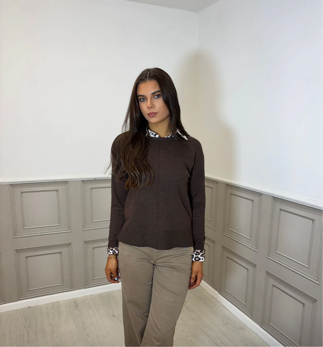 Sunday 6417 Soft Knit Jumper – Brown - Image 2