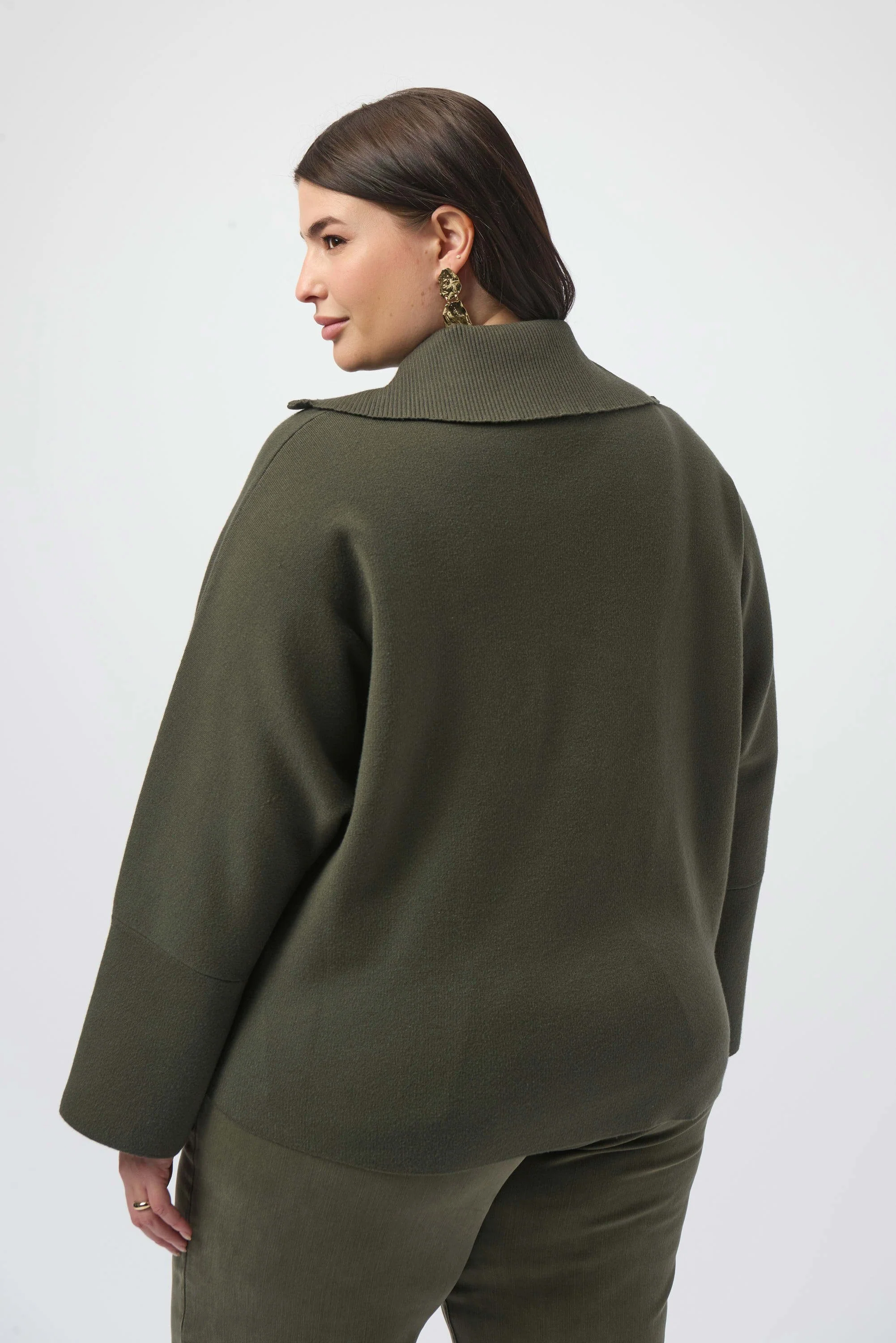 Sweater Knit Boxy Pullover With Zipped Collar
253963 - Image 8