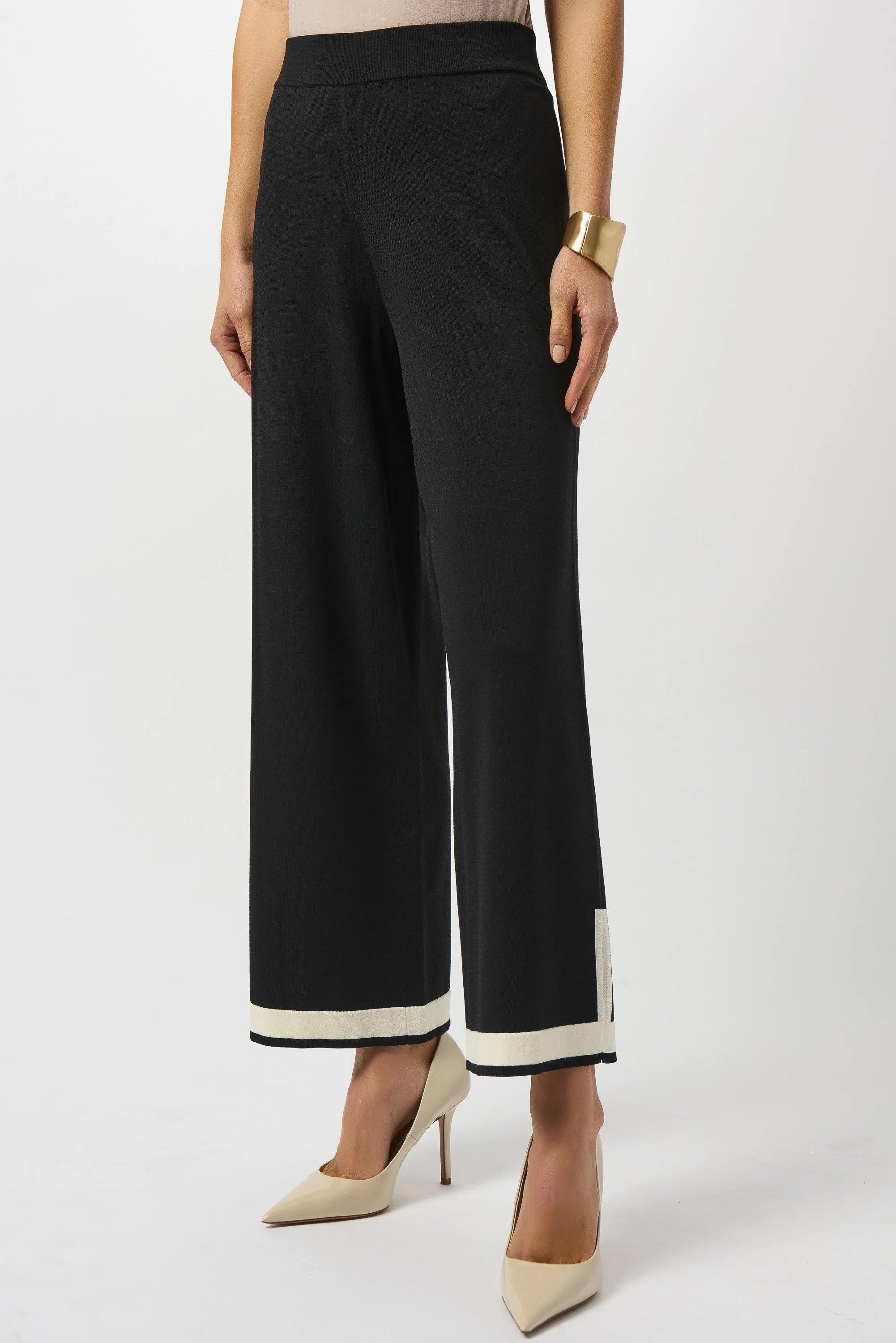 Sweater Knit Colour Block Culotte Pants