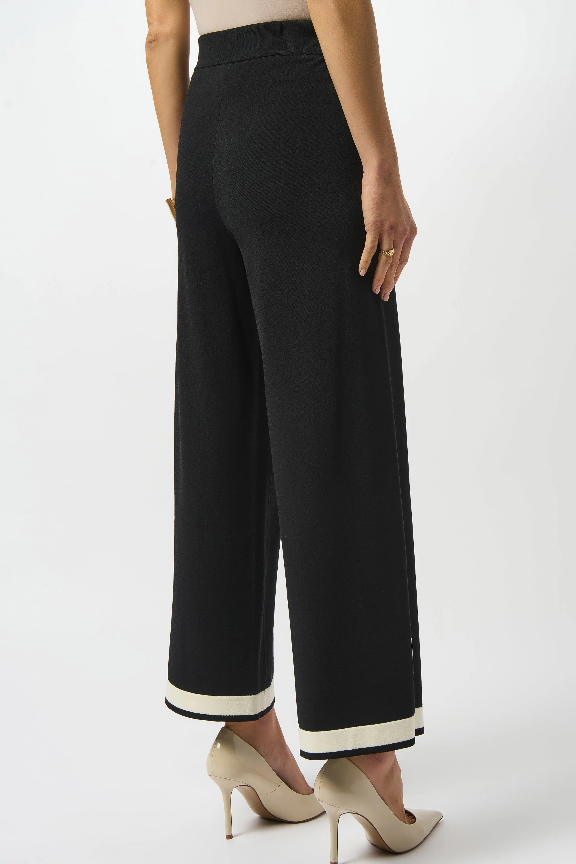 Sweater Knit Colour Block Culotte Pants - Image 4