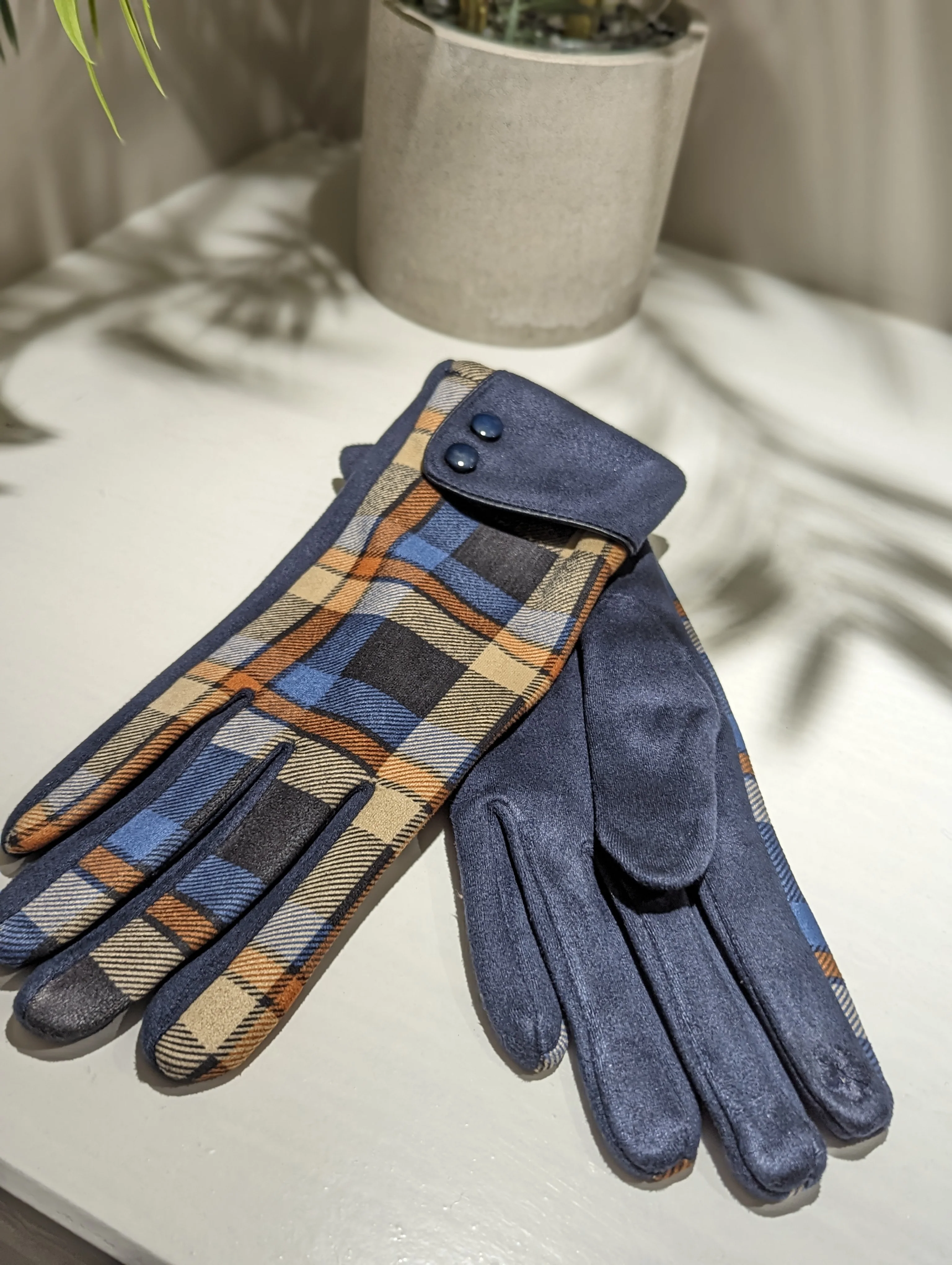 Tartan blue/tan glove - Image 4