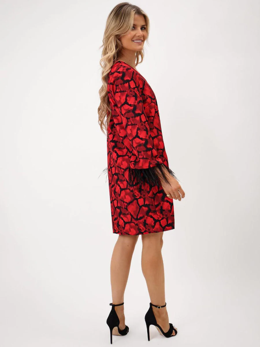 TAYLOR MINI SHIFT DRESS IN RED PRINT - Image 6