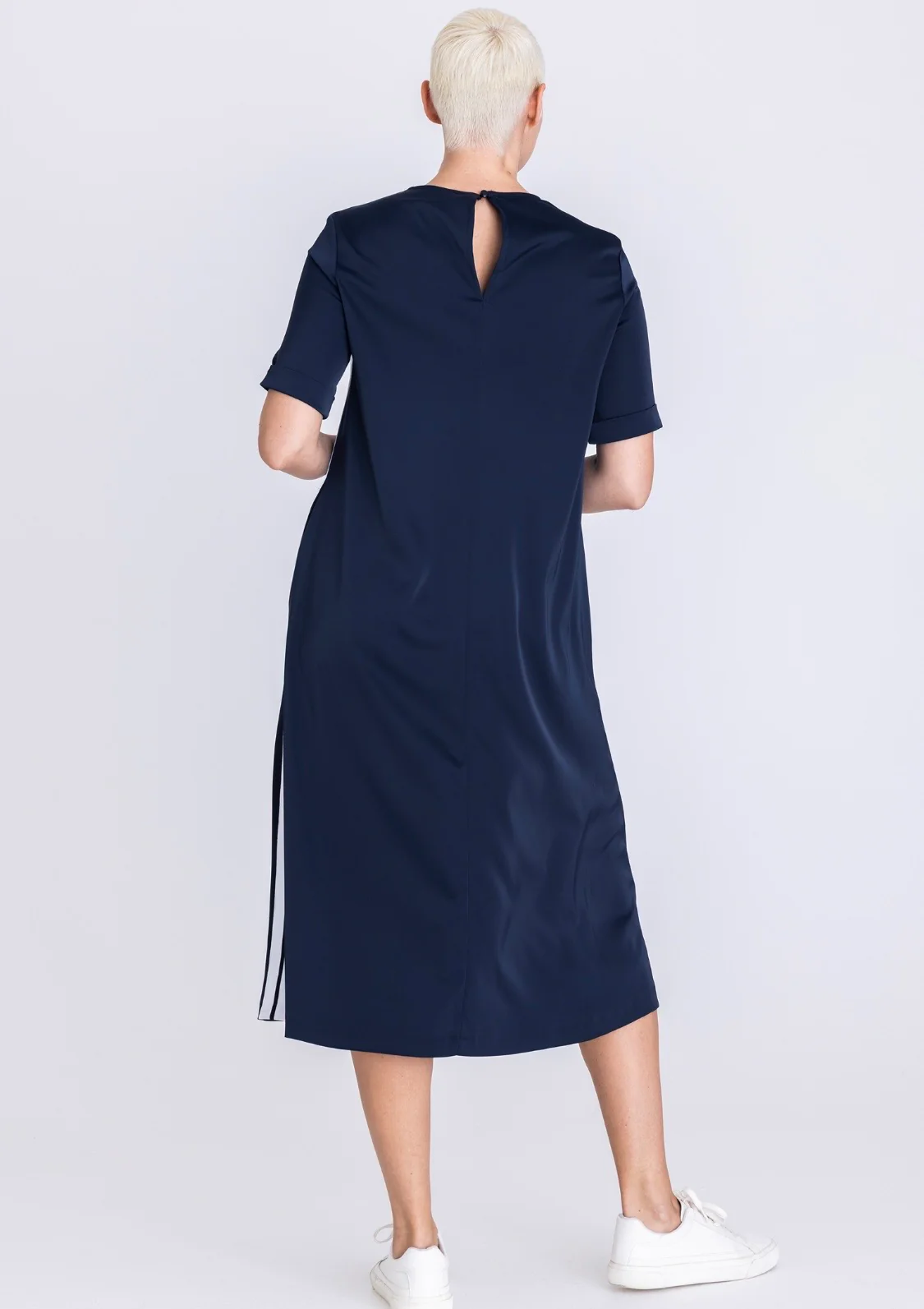 TUZZI 411.565 Diva state of mind- Navy maxi striped dress - Image 2