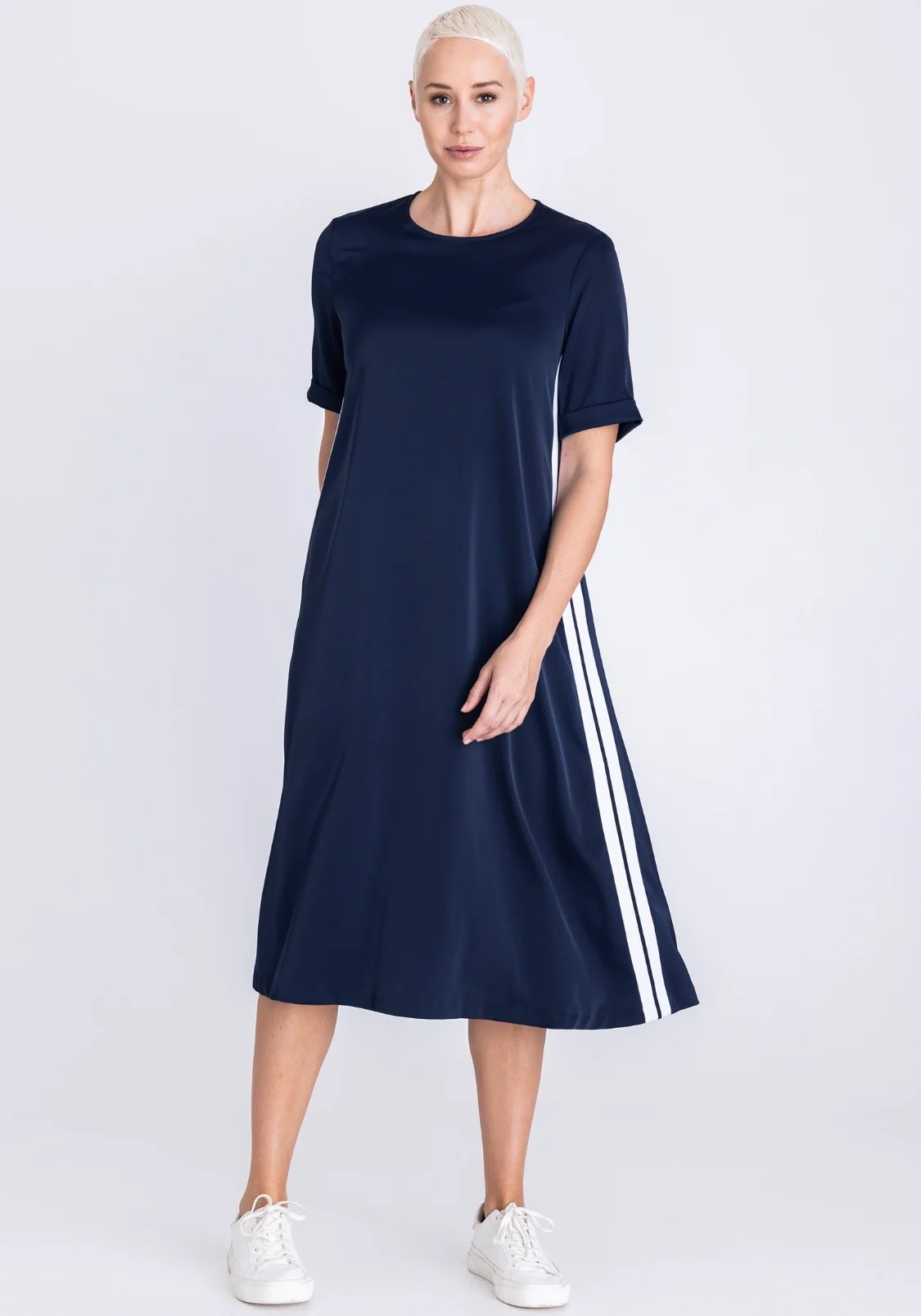 TUZZI 411.565 Diva state of mind- Navy maxi striped dress - Image 3