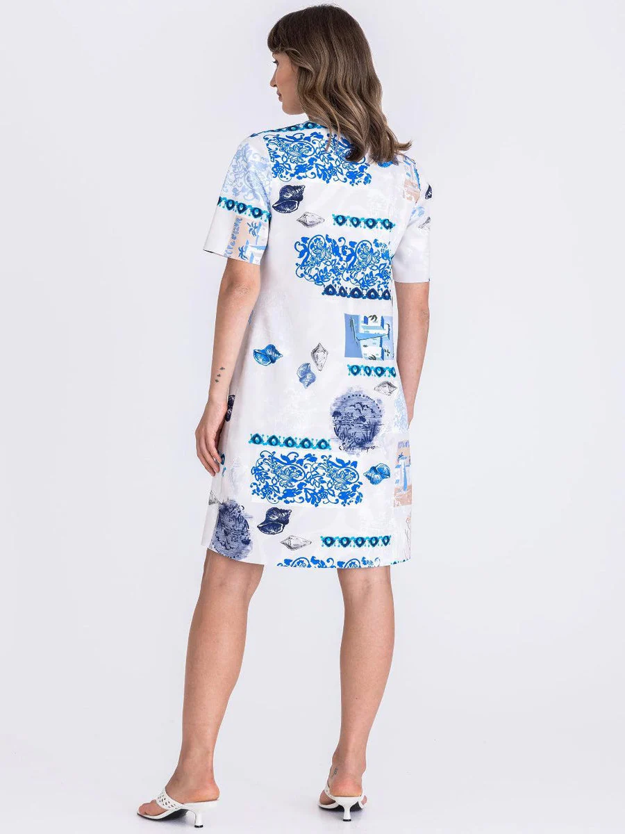 Tuzzi reverisible dress blue print - Image 2