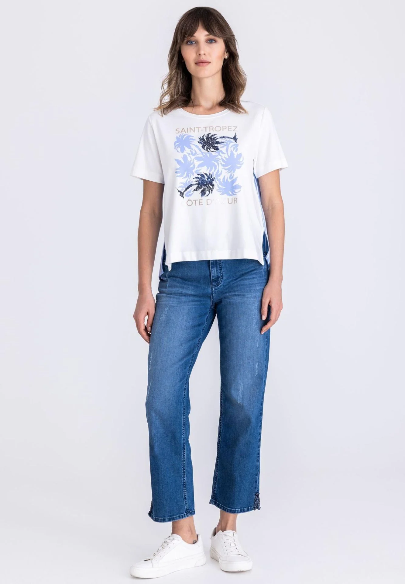 TUZZI beach please- Saint Tropez white/blue striped t-shirt - Image 2