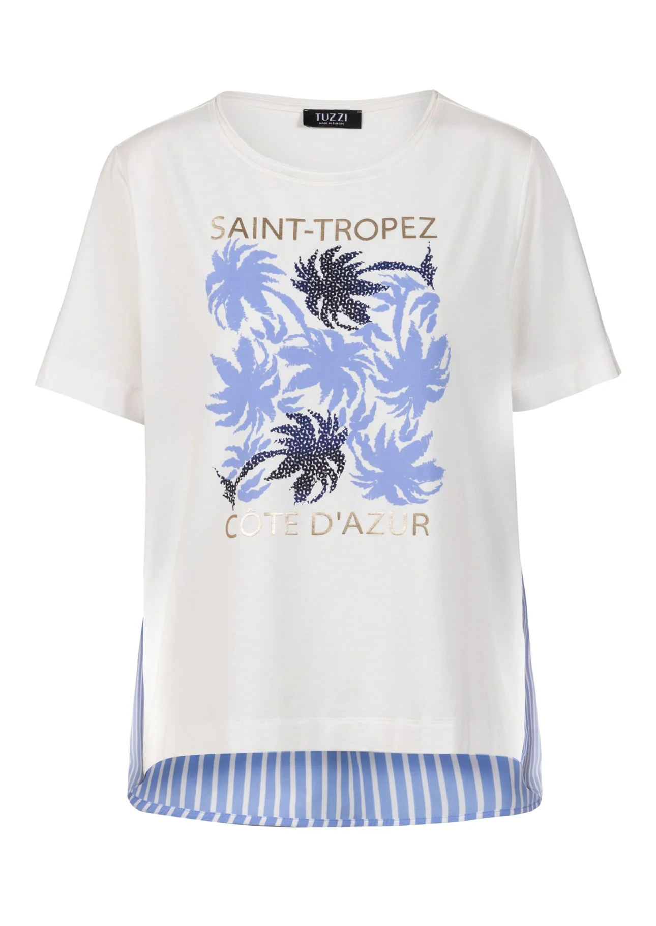 TUZZI beach please- Saint Tropez white/blue striped t-shirt - Image 4