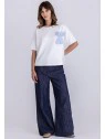 TUZZI beach please- striped bow white t-shirt - Image 3