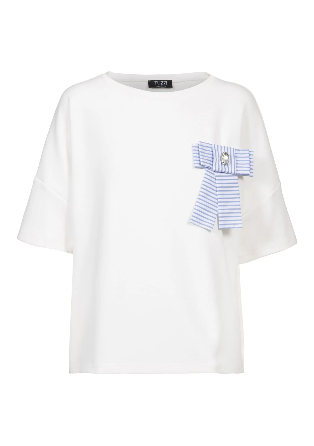 TUZZI beach please- striped bow white t-shirt - Image 5