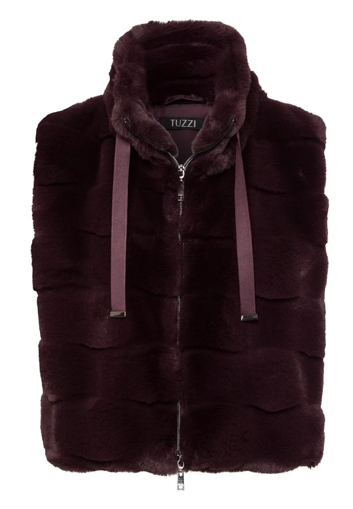 Tuzzi blackberry faux fur gilet - Image 2