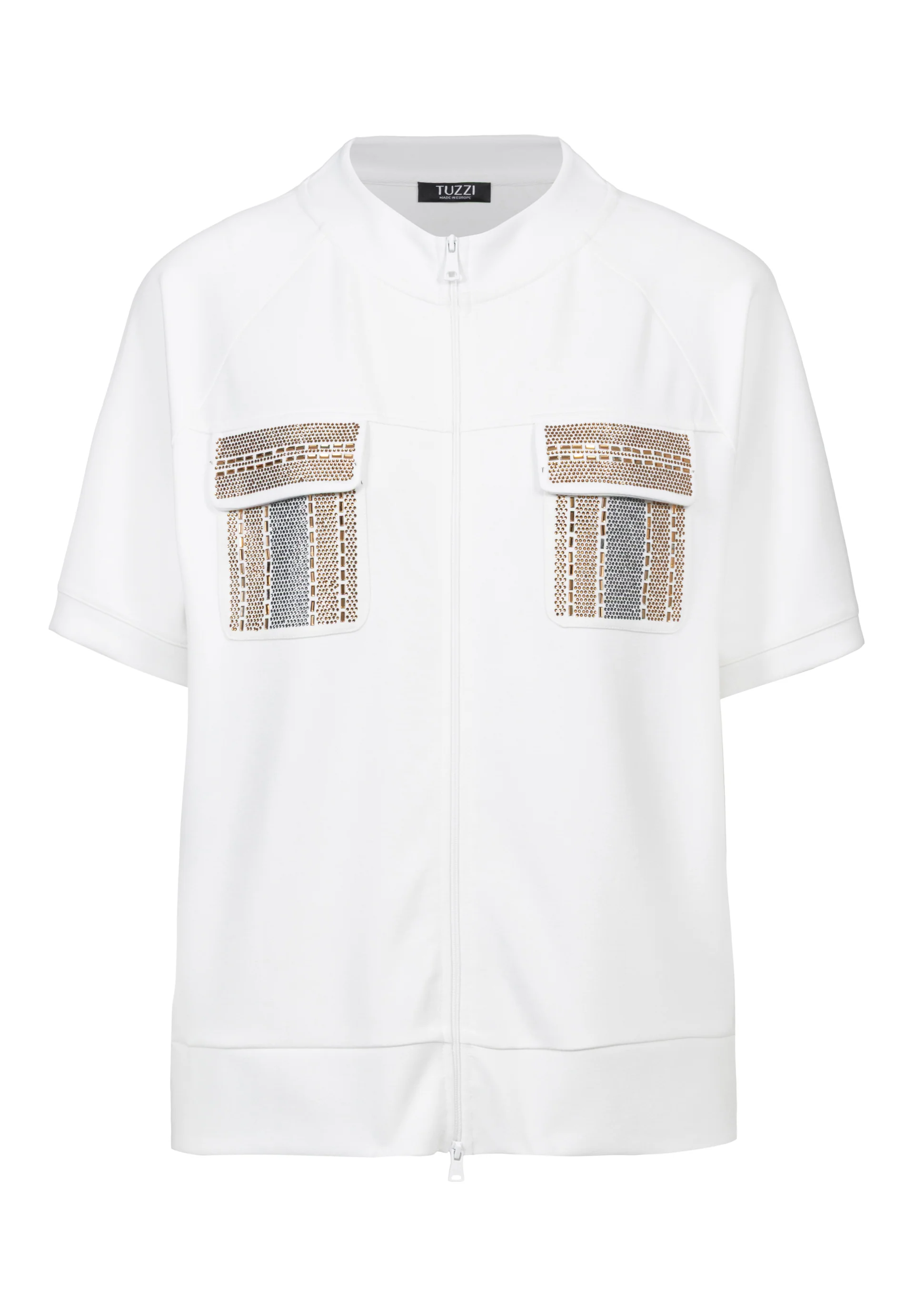TUZZI Golden Oasis 413.353 pocket zip up tee