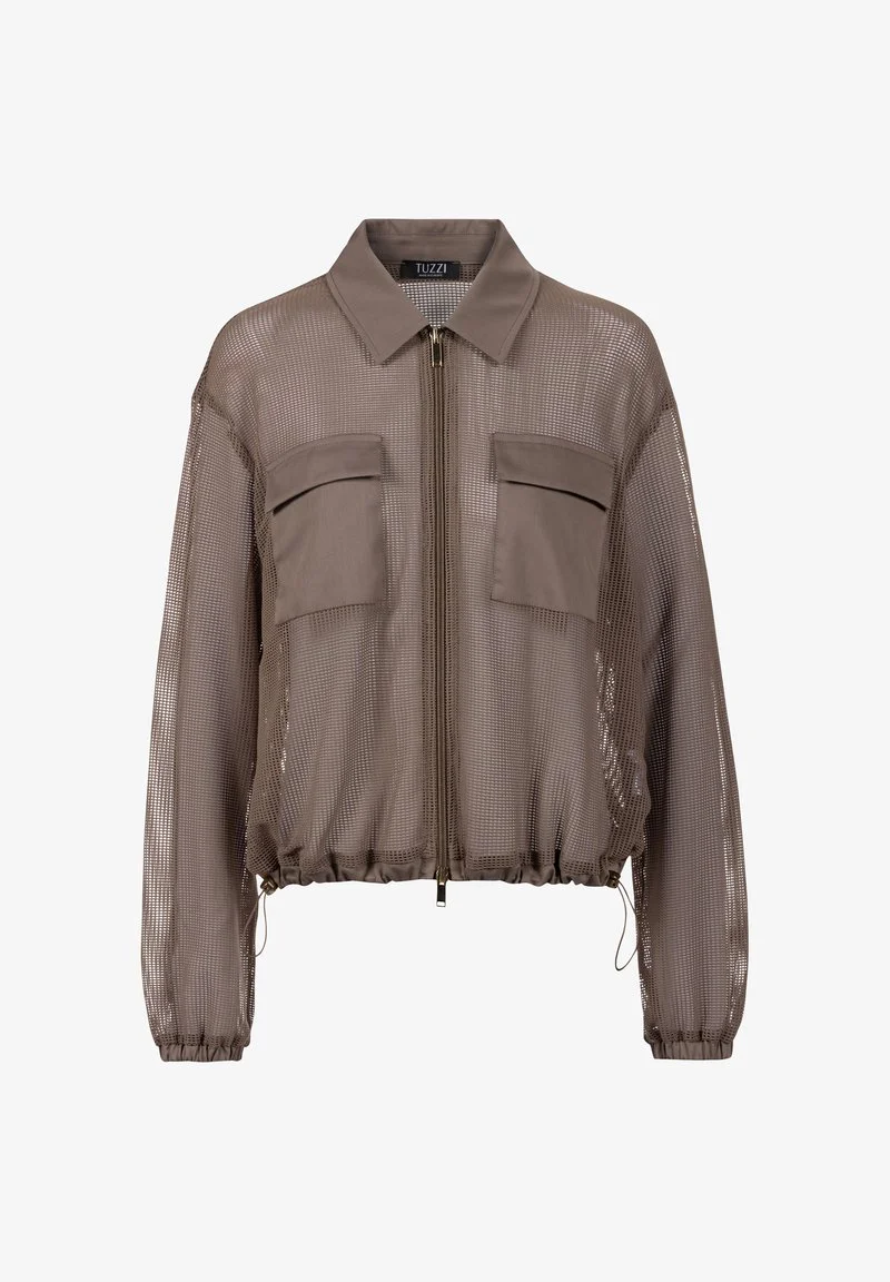 Tuzzi Mesh Zip Jacket – Taupe - Image 5