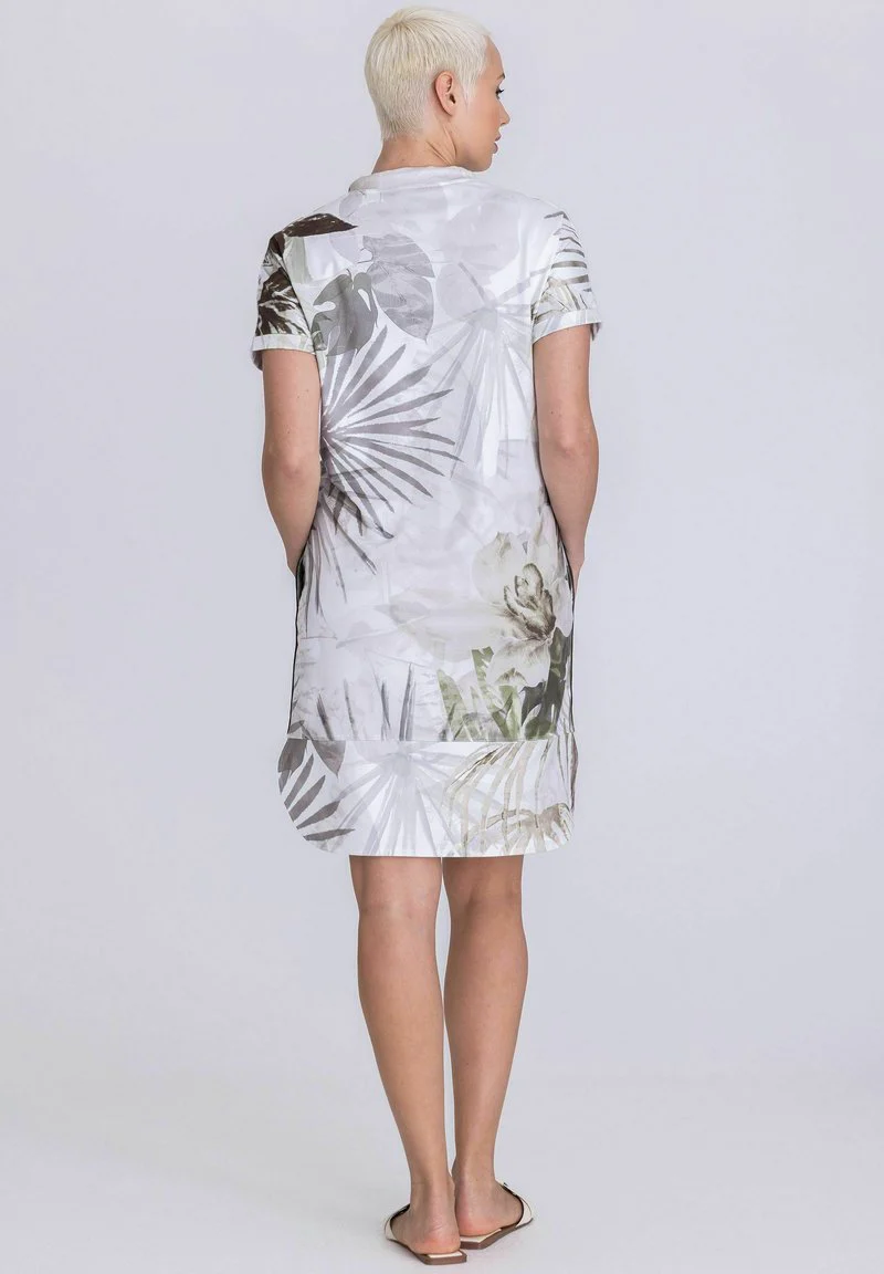 Tuzzi Tropical Print Dress – Neutral Tones - Image 4