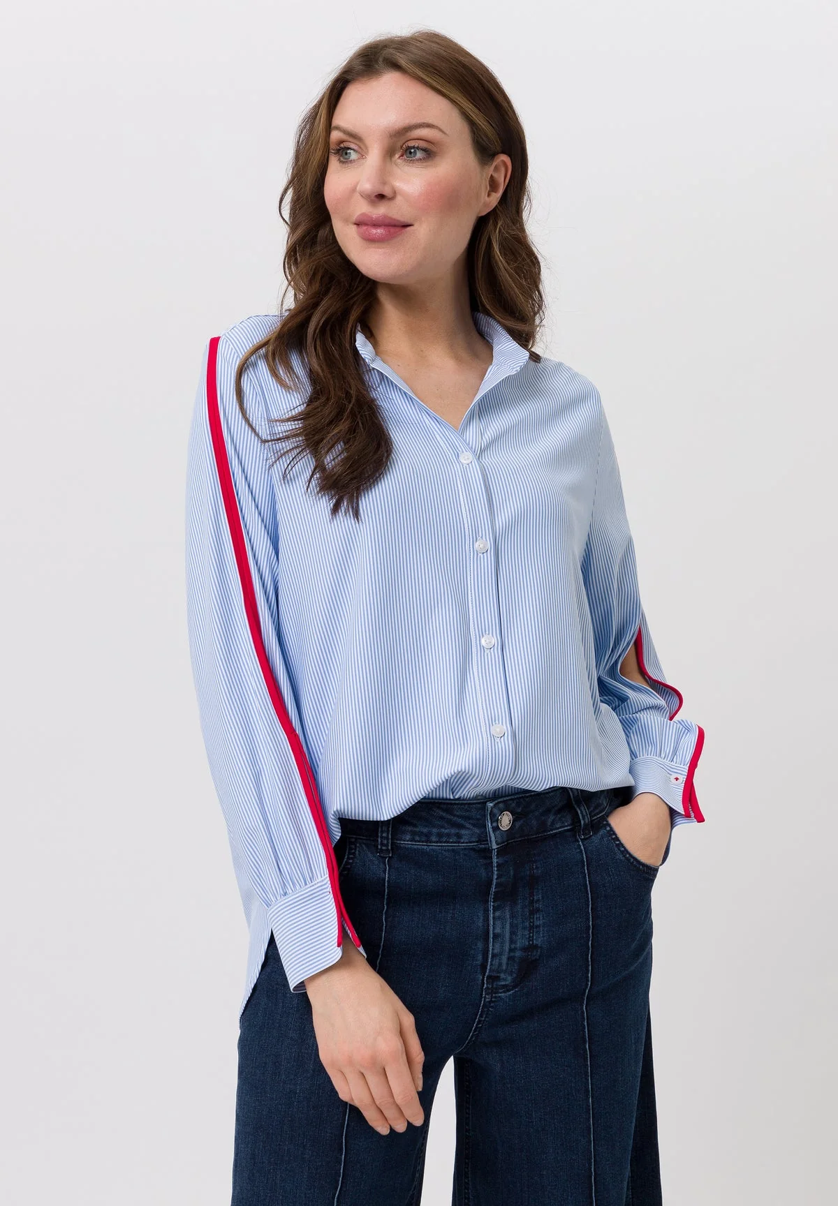 Tuzzi White and Light Blue Striped Shirt - Image 5