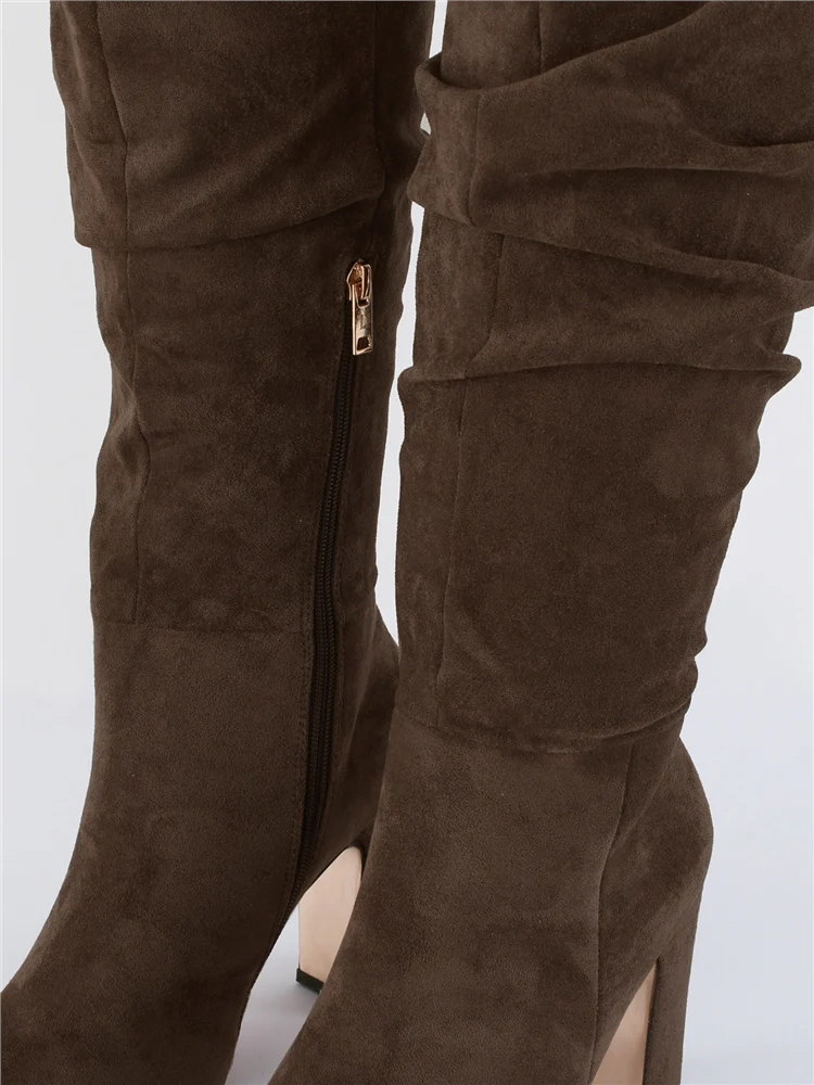 UNA HEALY Famous friend slouch boot in brown - Image 2