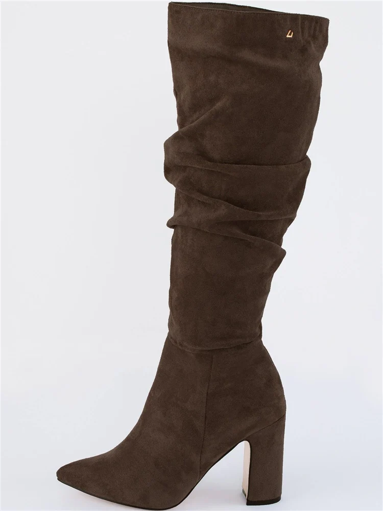 UNA HEALY Famous friend slouch boot in brown - Image 3