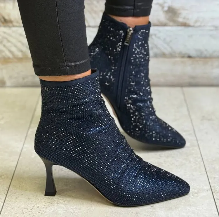 Una Healy navy piano picker boot
