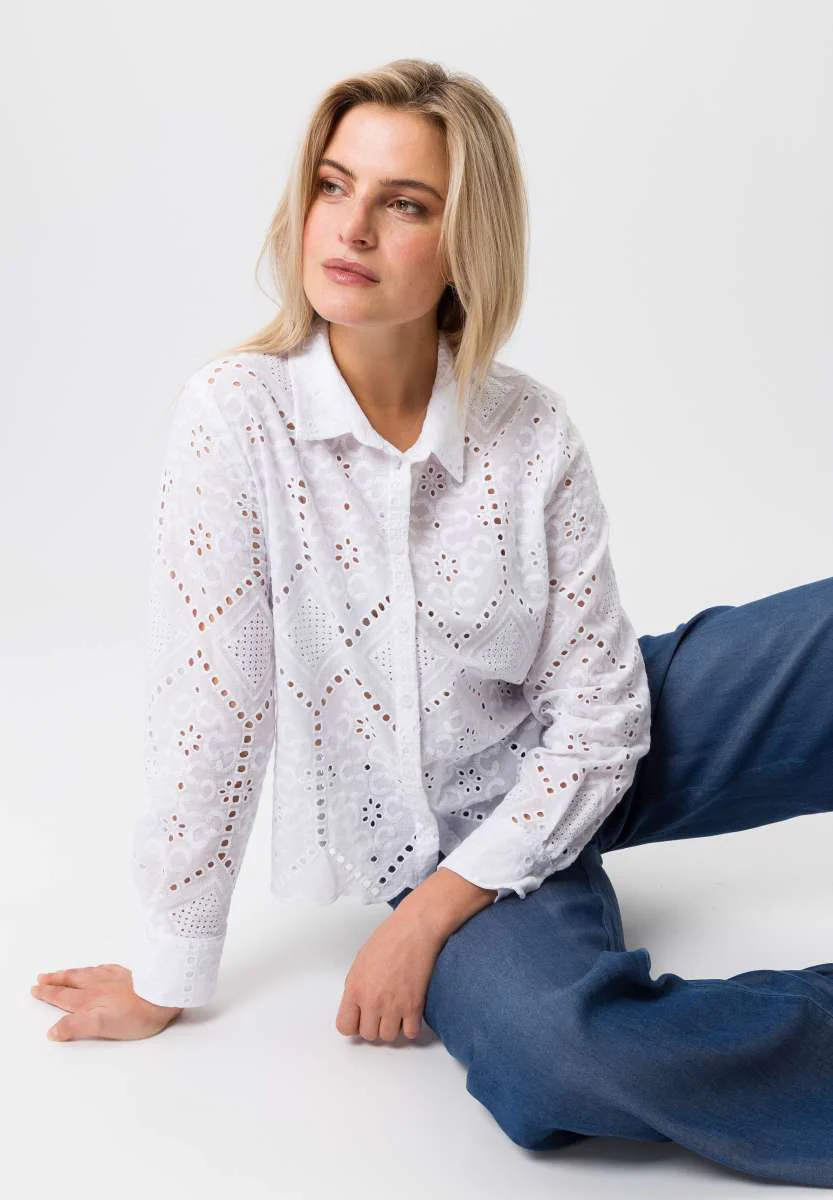 Tuzzi lazer cut white blouse - Image 2