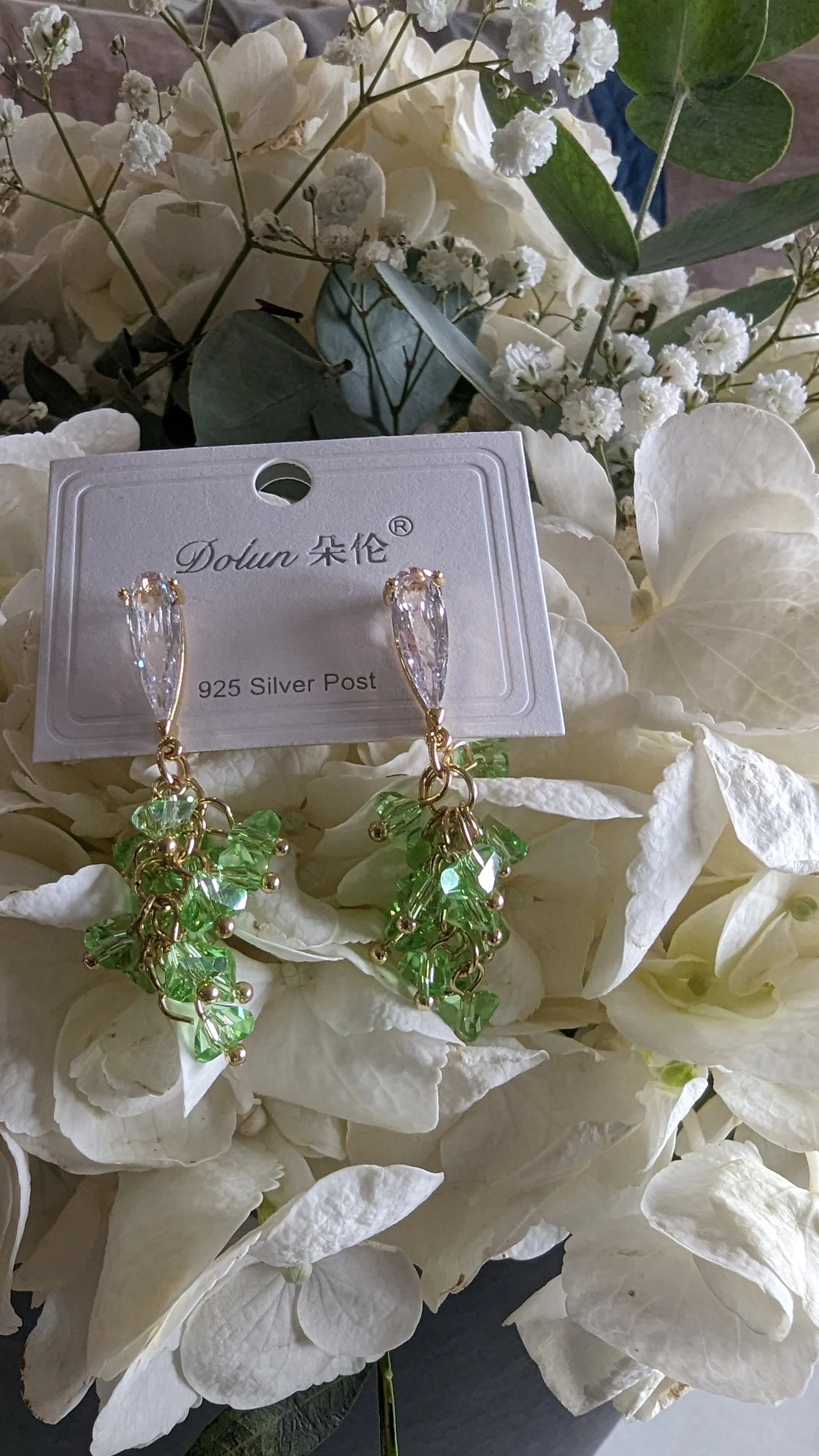 Lime /gold earrings - Image 3
