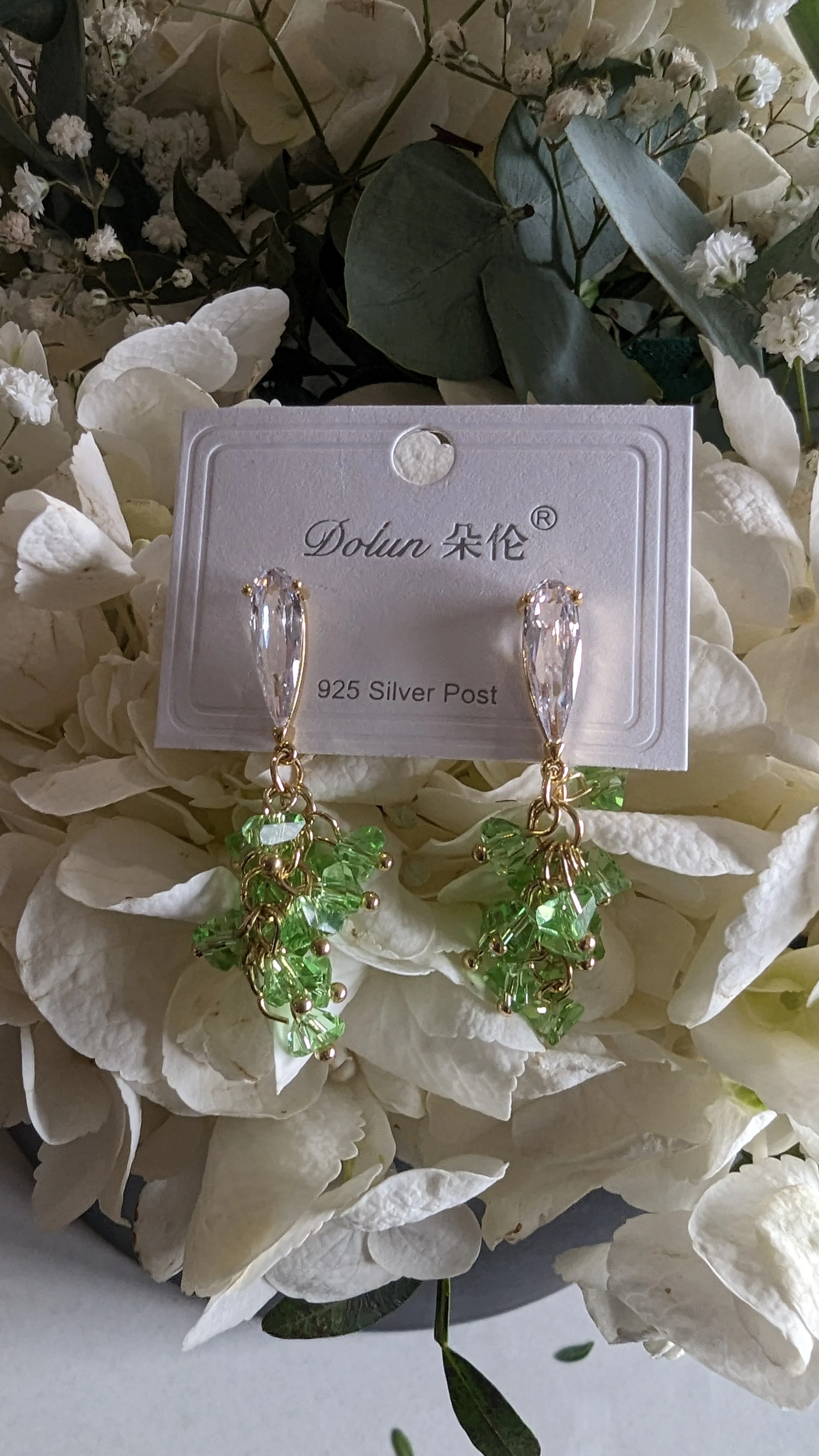 Lime /gold earrings - Image 4