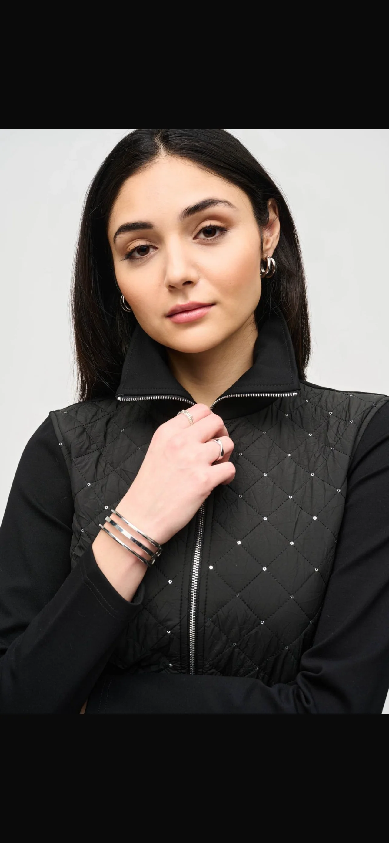 Joseph Ribkoff Black quilted jacket.243213