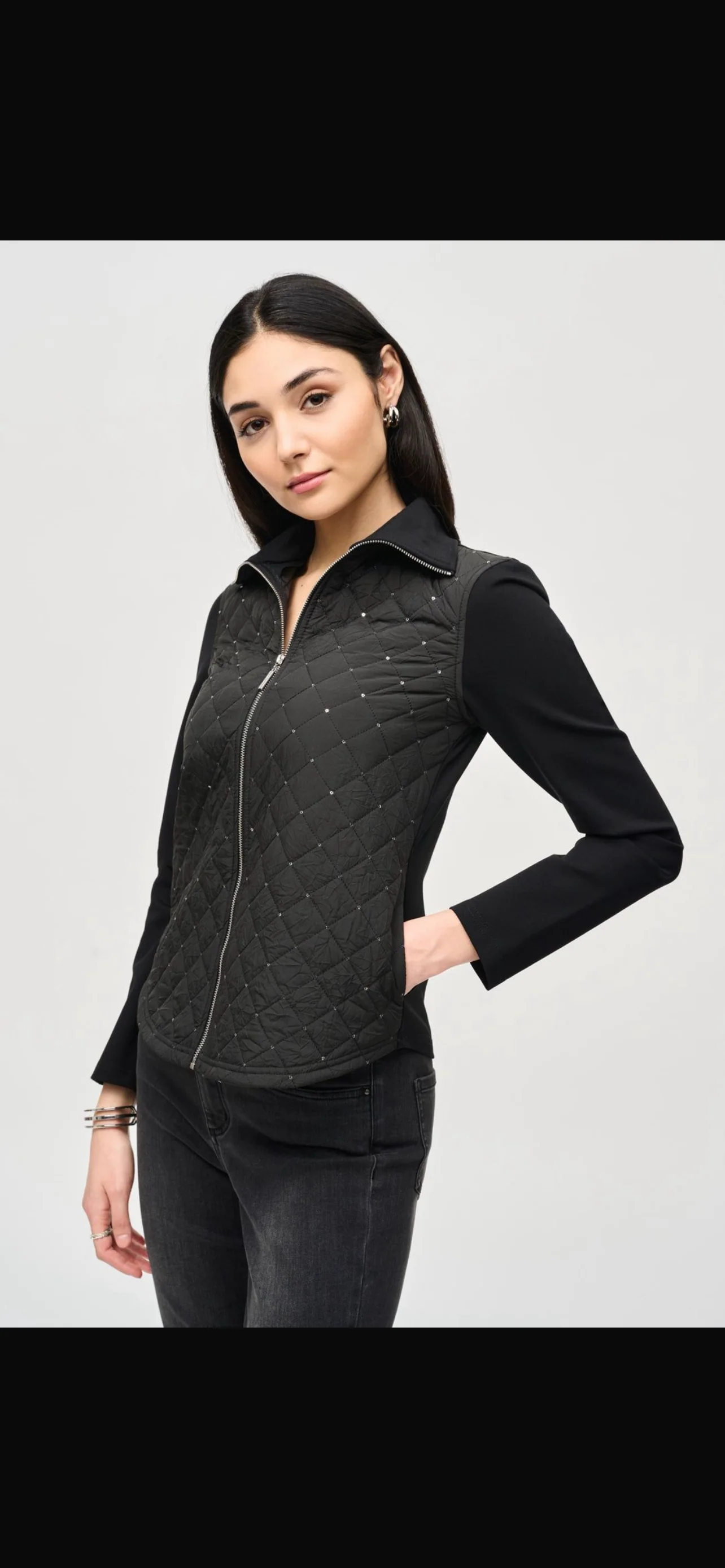 Joseph Ribkoff Black quilted jacket.243213 - Image 2