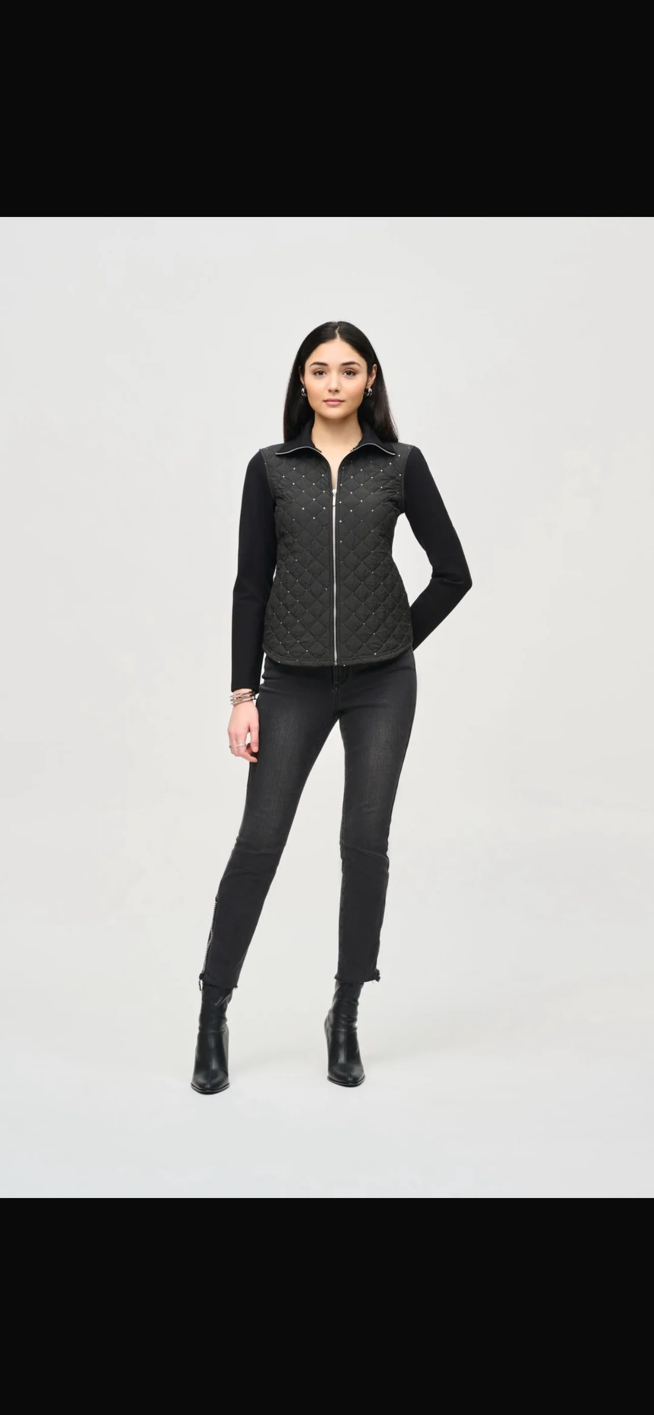 Joseph Ribkoff Black quilted jacket.243213 - Image 3