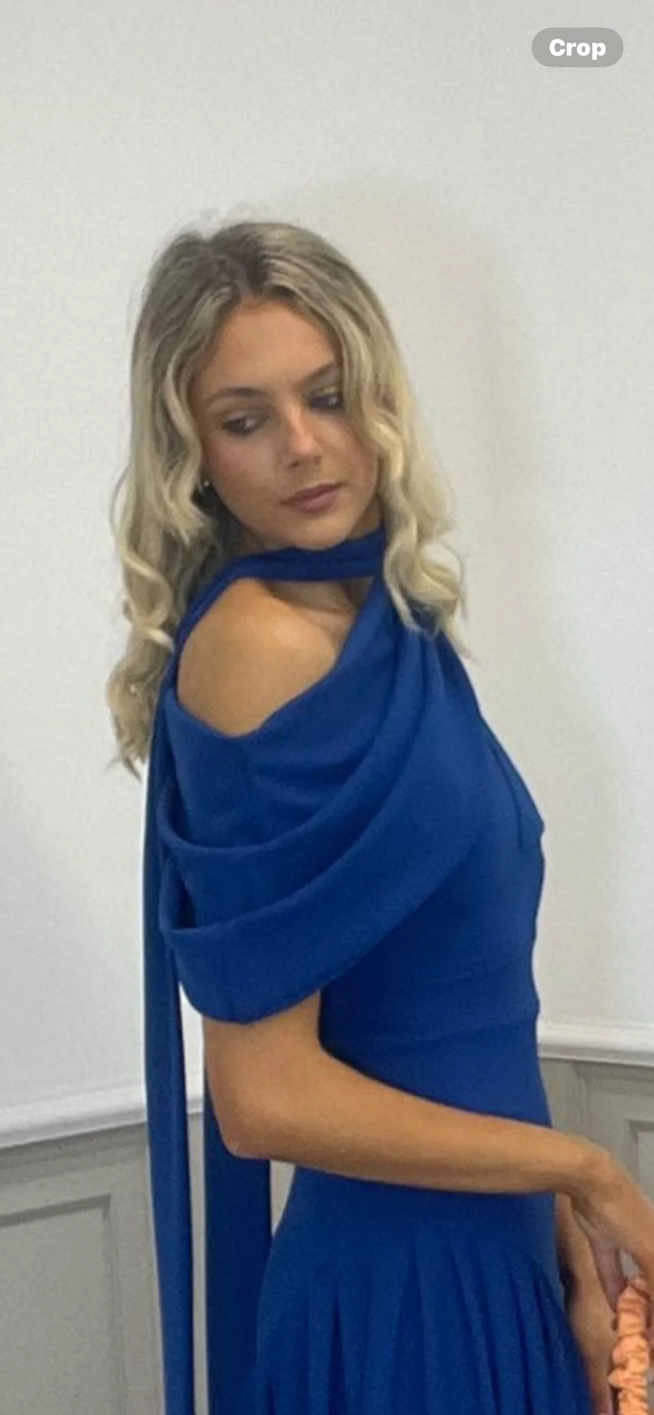 Venice royal blue dress with removable scarf. - Image 4