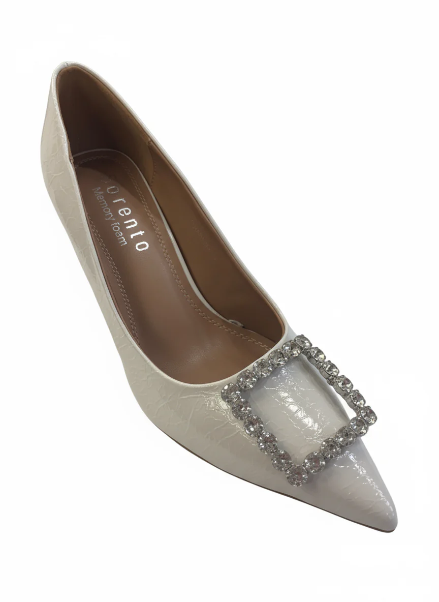 Sorento meadow point-pearl crackle heel - Image 3