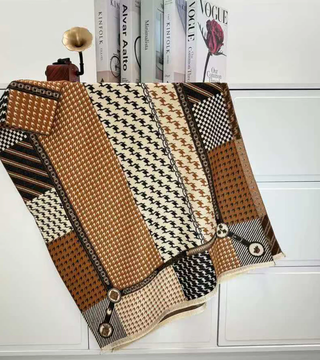Doctor Bear Luxury cashmere feel scarf in taupe - Image 4