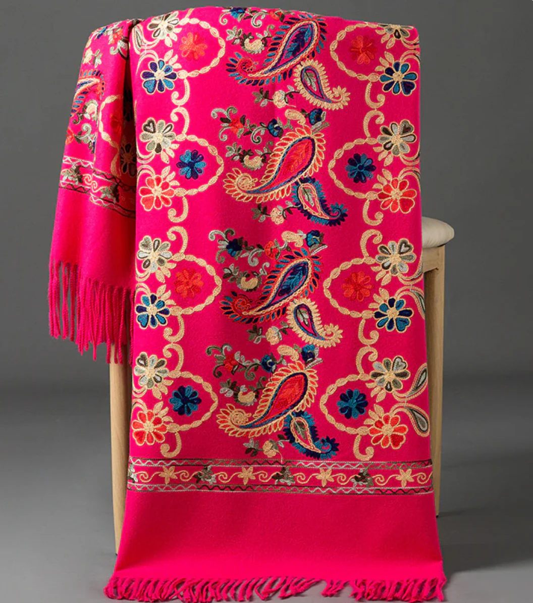 Doctor Bear Luxury cashmere feel scarf in fuchsia pink