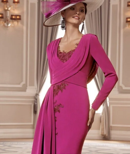Veni Infantino 992007 Magenta Fit and Flare Dress