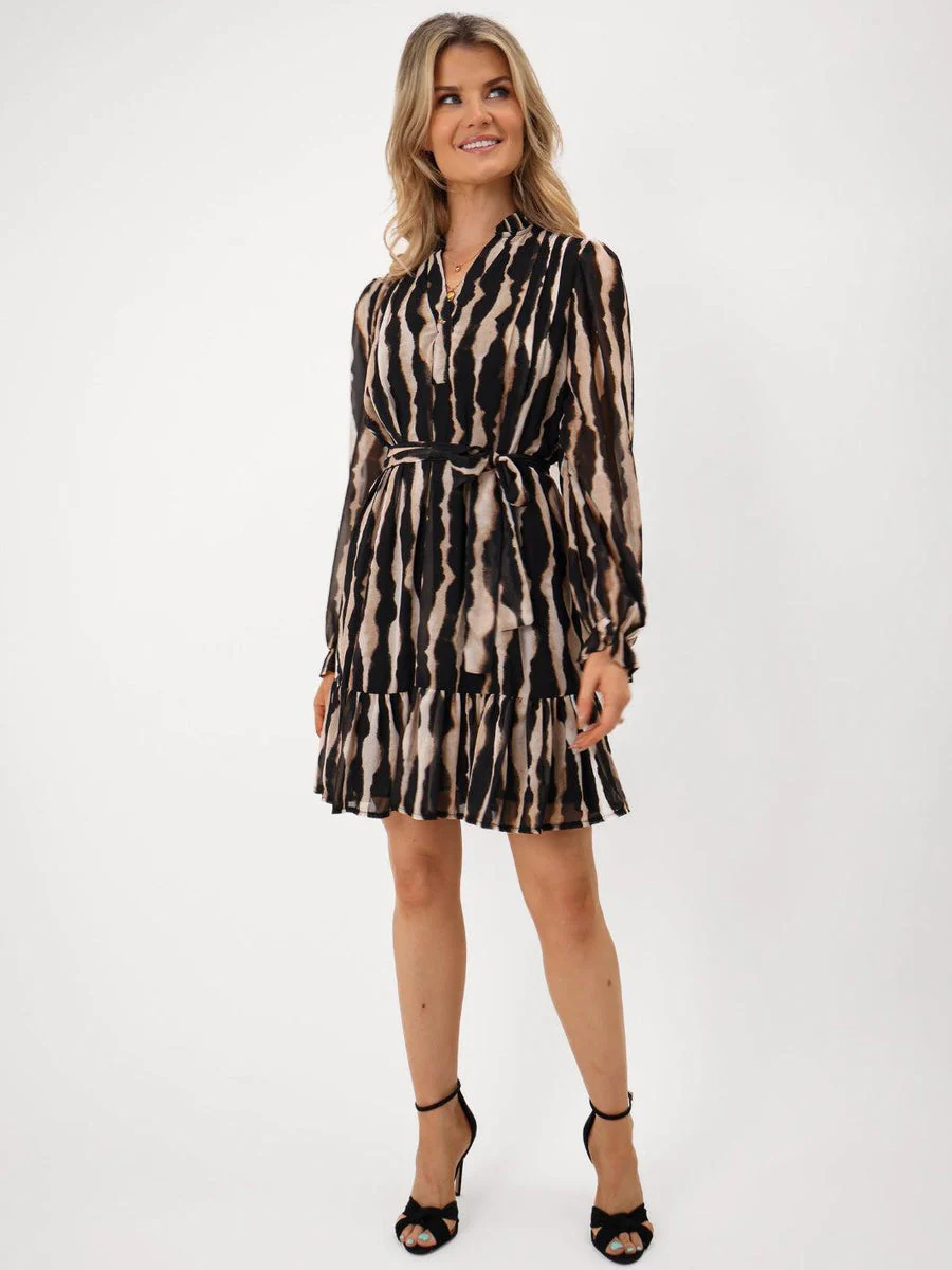 VENUS MINI DRESS IN BEIGE PRINT - Image 2