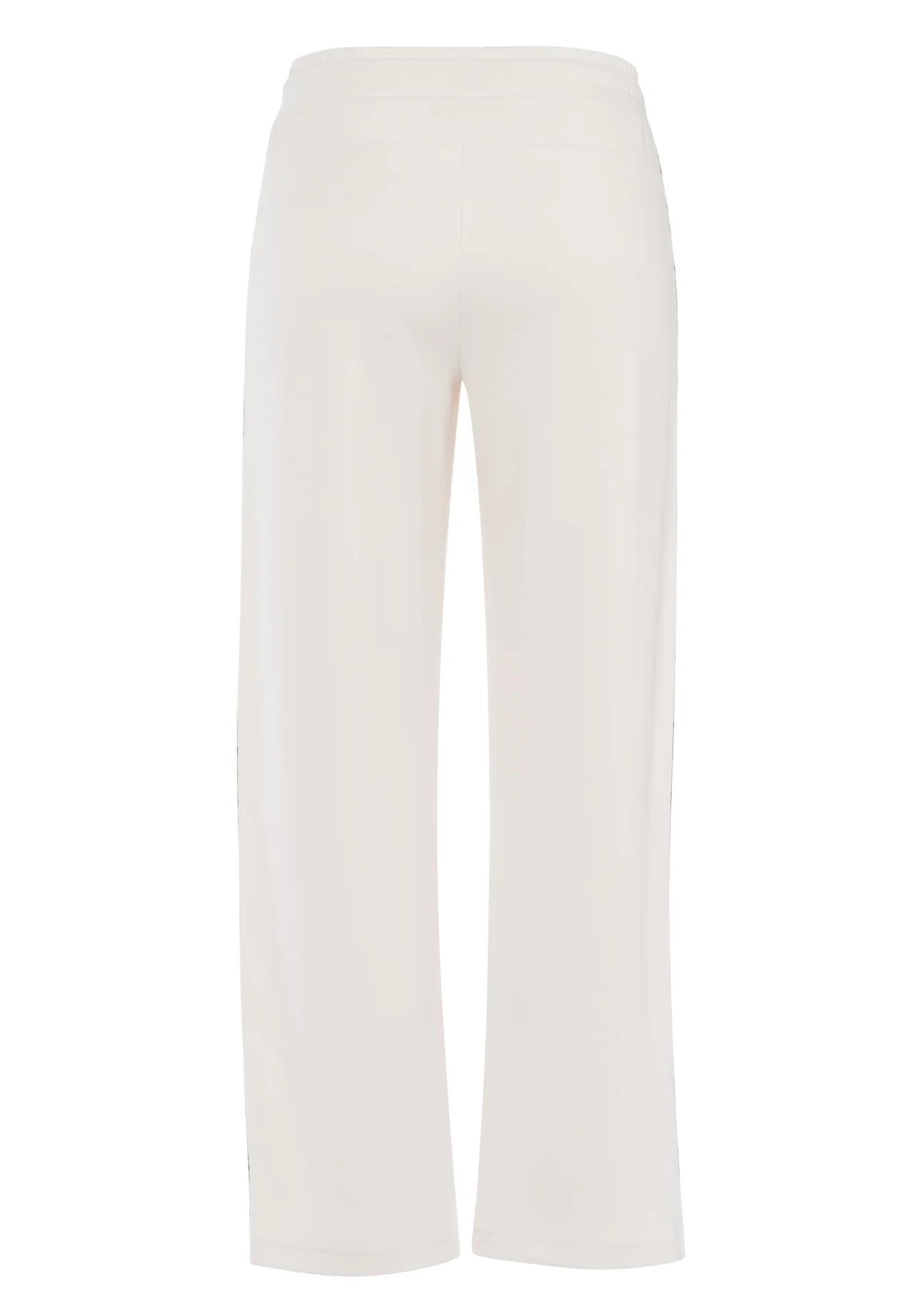 White/ivory Jogger-Style Trousers with Animal Print Trim - Image 3