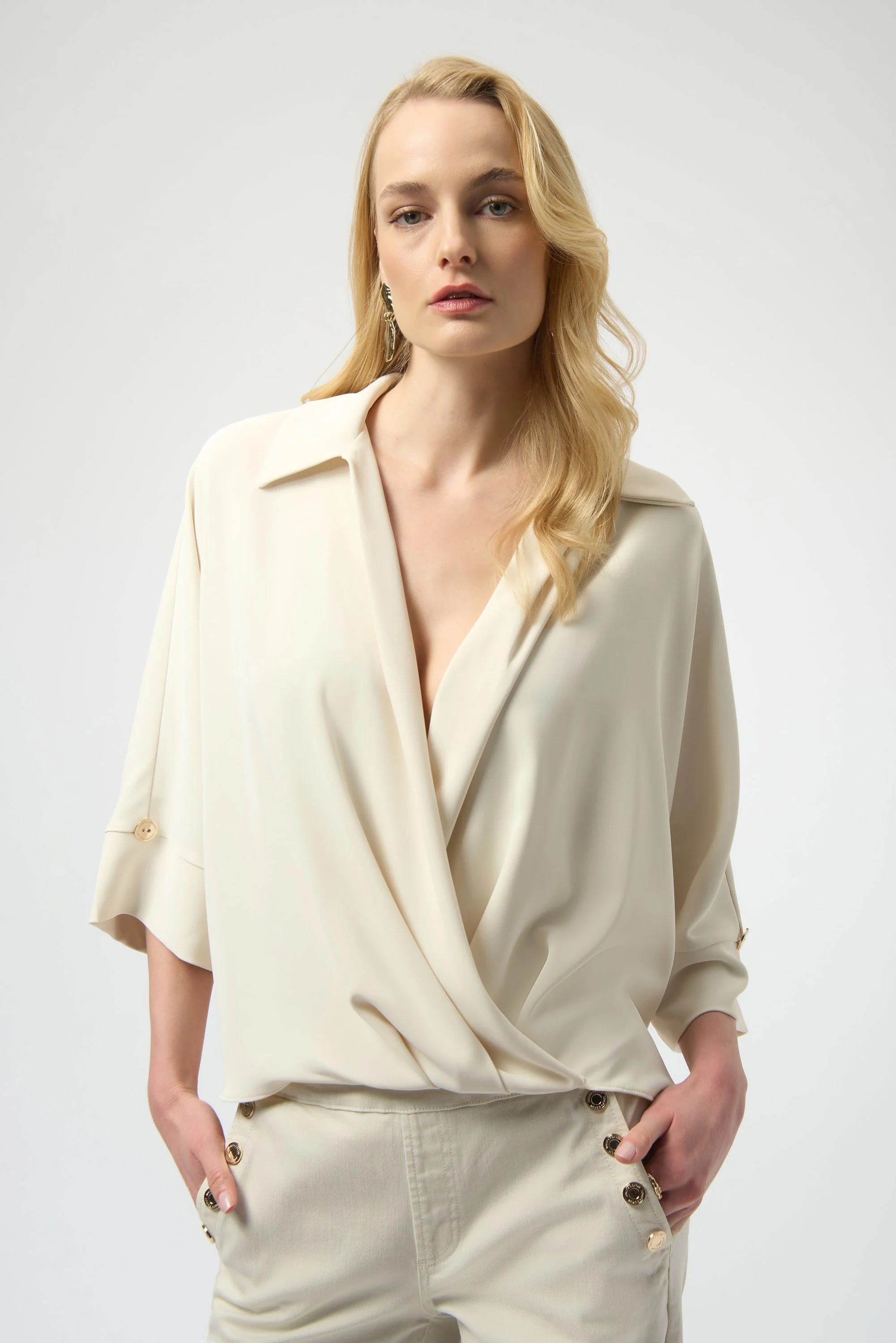 Woven Twill Boxy Wrap Top
254031 - Image 3
