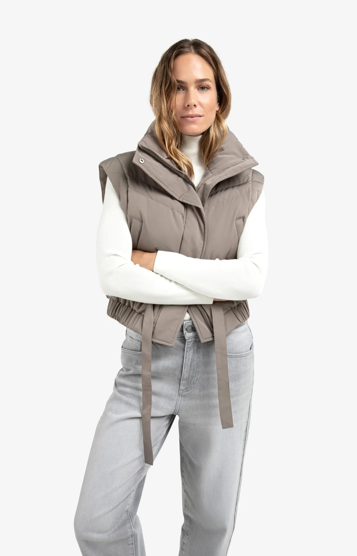 YAYA cropped nylon jacket with zip-off sleeves - Image 5
