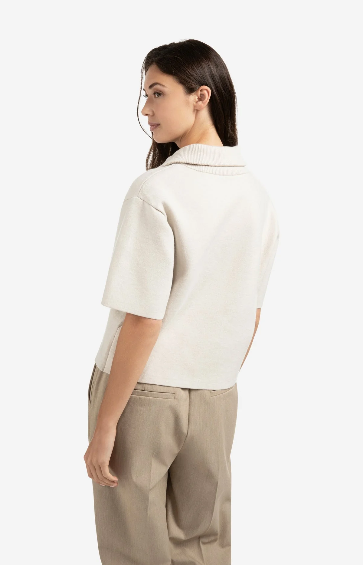 YaYa Short sleeve sweater with collar and half zip - Image 3