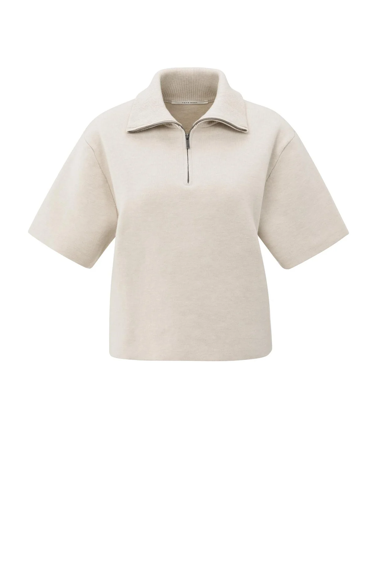 YaYa Short sleeve sweater with collar and half zip - Image 4