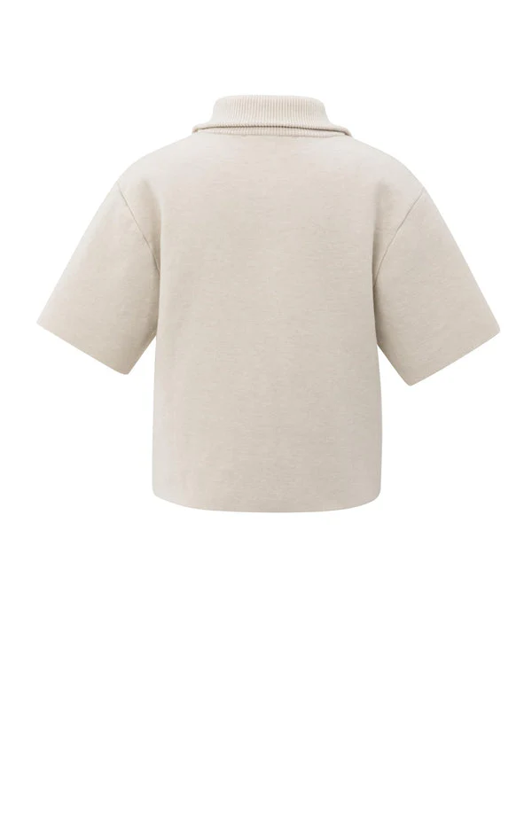 YaYa Short sleeve sweater with collar and half zip - Image 5