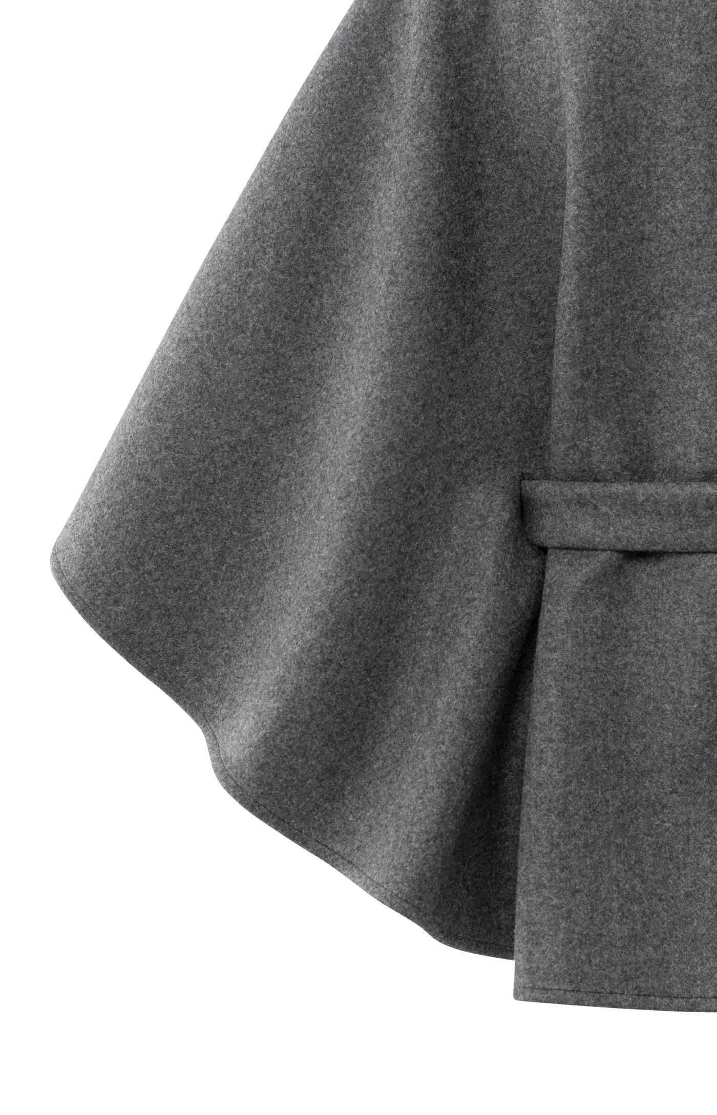 YAYA soft woven poncho with collar and belt in dark night grey melange - Image 11